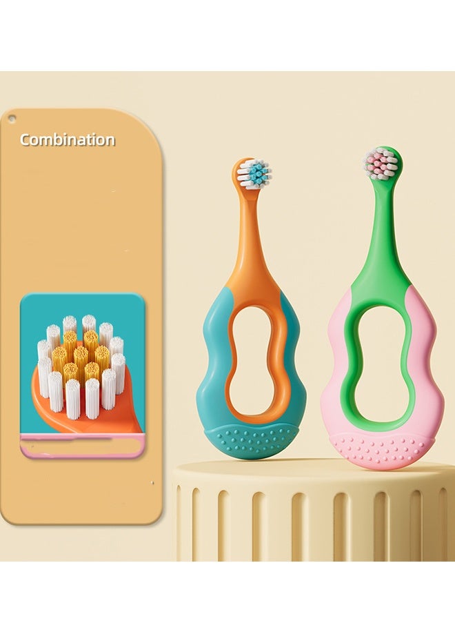 Happy D Baby Toothbrush for 0-3 Years, Safe and Sturdy, Toddler Oral Care Teether Brush, Extra Soft Bristle for Baby Teeth and Infant Gums, Dentist Recommended (4-Pack) - Image 4